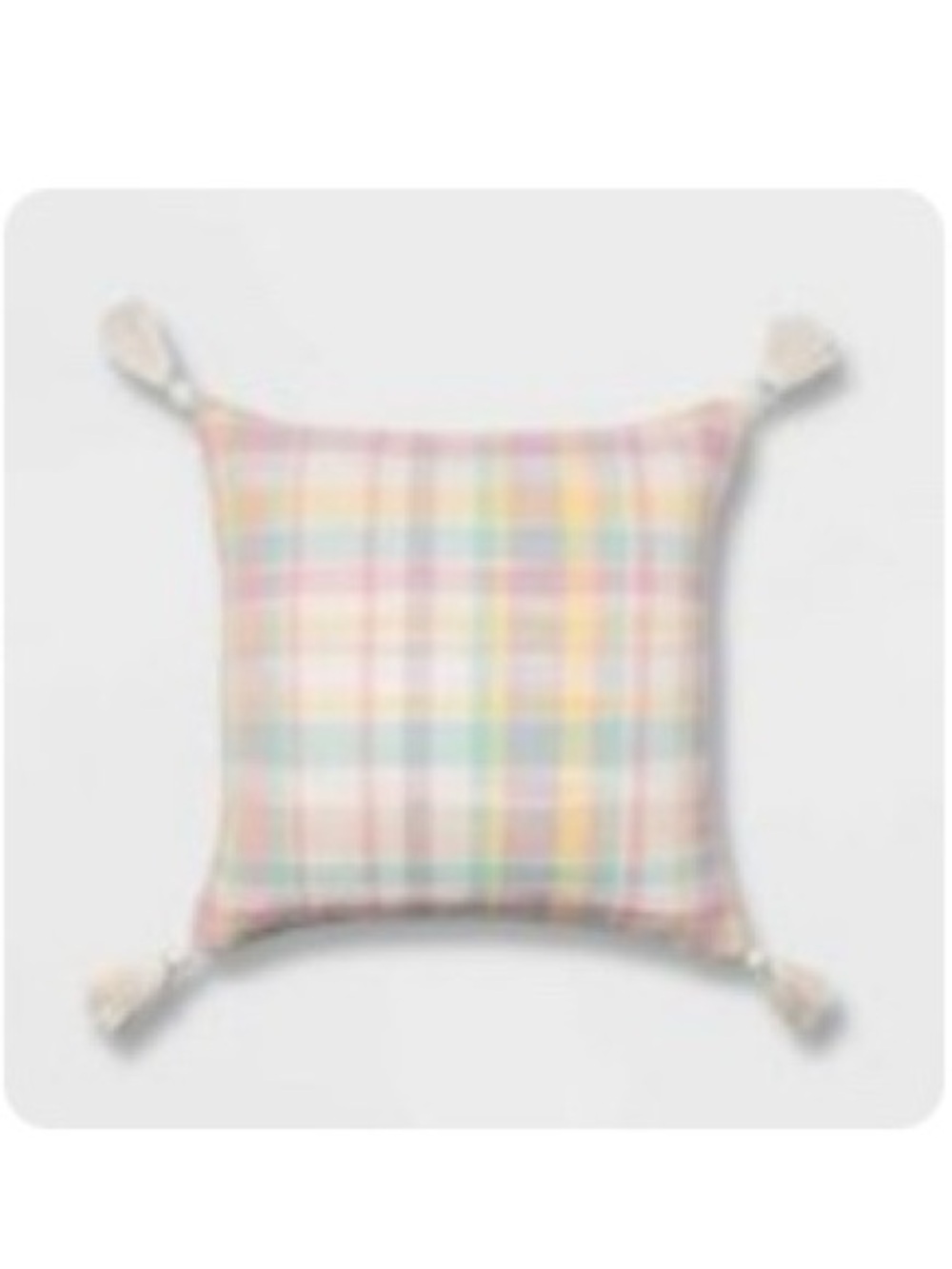 Target Spritz Pastel Plaid Easter Tassel Throw Square Pillow - Multi